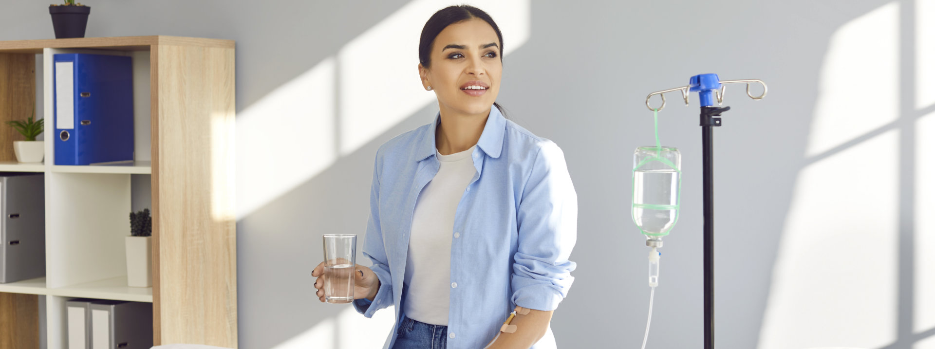 Women having iv therapy
