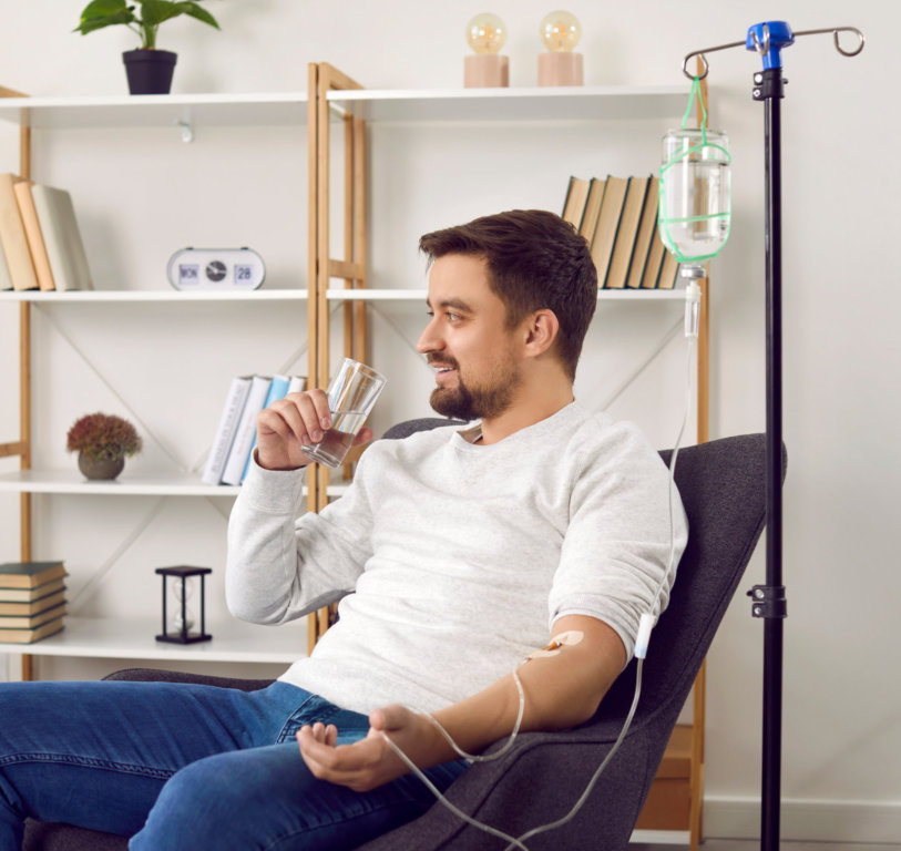 Man drinking water